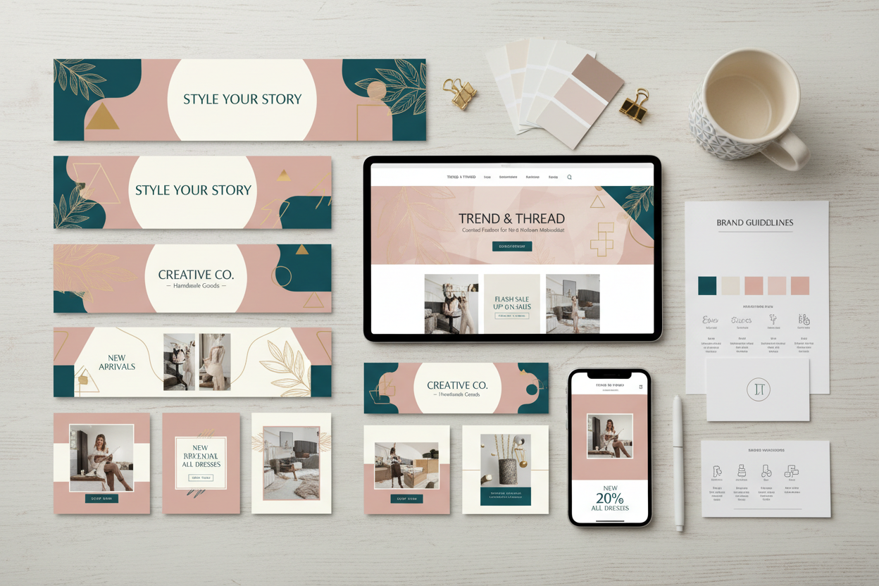 Branding Kit for Online Shops | Shop Banners & Canva Templates